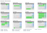 Kalender 2016 mit Ferien und Feiertagen Zentral