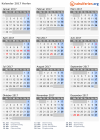 Kalender 2017 mit Ferien und Feiertagen Herlev