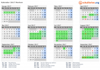 Kalender 2017 mit Ferien und Feiertagen Marken