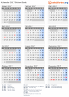 Kalender 2017 mit Ferien und Feiertagen Brünn-Stadt
