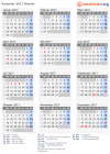 Kalender 2017 mit Ferien und Feiertagen Wsetin