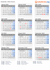 Kalender 2018 mit Ferien und Feiertagen Greve