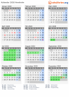 Kalender 2020 mit Ferien und Feiertagen Hørsholm