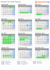 Kalender 2021 mit Ferien und Feiertagen Høje-Taastrup