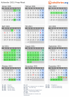 Kalender 2021 mit Ferien und Feiertagen Prag-West