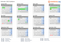 Kalender 2023 mit Ferien und Feiertagen Syddjurs
