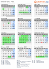 Kalender 2023 mit Ferien und Feiertagen Pisek