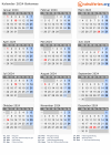 Kalender  mit Ferien und Feiertagen Bahamas