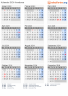 Kalender 2024 mit Ferien und Feiertagen Honduras