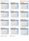 Kalender 2024 mit Ferien und Feiertagen Nepal