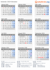 Kalender  mit Ferien und Feiertagen Slowakei
