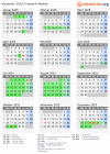 Kalender 2025 mit Ferien und Feiertagen Friedeck-Mistek
