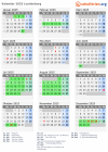 Kalender 2025 mit Ferien und Feiertagen Lundenburg