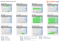 Kalender 2026 mit Ferien und Feiertagen Freudenthal