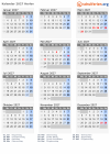 Kalender 2027 mit Ferien und Feiertagen Herlev