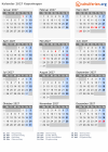 Kalender 2027 mit Ferien und Feiertagen Kopenhagen