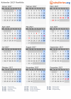 Kalender 2027 mit Ferien und Feiertagen Roskilde