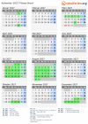 Kalender 2027 mit Ferien und Feiertagen Pilsen-Nord