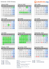 Kalender 2028 mit Ferien und Feiertagen Olmütz
