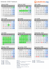 Kalender 2028 mit Ferien und Feiertagen Trebitsch