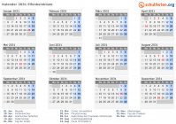 Kalender 2031 mit Ferien und Feiertagen Elfenbeinküste