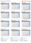 Kalender 2031 mit Ferien und Feiertagen Slowakei