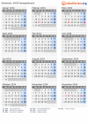 Kalender 2034 mit Ferien und Feiertagen Bangladesch