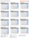 Kalender 2034 mit Ferien und Feiertagen Bulgarien