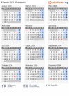 Kalender 2034 mit Ferien und Feiertagen Guatemala