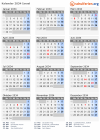 Kalender 2034 mit Ferien und Feiertagen Israel