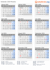 Kalender 2034 mit Ferien und Feiertagen Mexiko