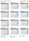 Kalender 2034 mit Ferien und Feiertagen Neuseeland