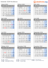Kalender 2034 mit Ferien und Feiertagen Nordkorea
