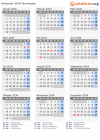 Kalender 2034 mit Ferien und Feiertagen Norwegen