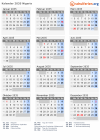 Kalender 2035 mit Ferien und Feiertagen Nigeria