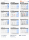 Kalender 2037 mit Ferien und Feiertagen Island