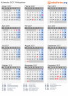 Kalender 2037 mit Ferien und Feiertagen Philippinen