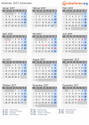 Kalender 2037 mit Ferien und Feiertagen Schweden