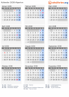 Kalender 2038 mit Ferien und Feiertagen Algerien