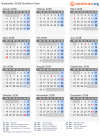 Kalender 2038 mit Ferien und Feiertagen Burkina Faso