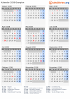 Kalender 2038 mit Ferien und Feiertagen Georgien