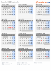 Kalender 2038 mit Ferien und Feiertagen Guatemala