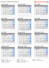 Kalender 2038 mit Ferien und Feiertagen Neuseeland