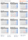 Kalender 2059 mit Ferien und Feiertagen Deutschland
