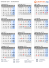 Kalender 2073 mit Ferien und Feiertagen Deutschland