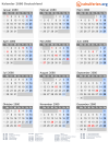 Kalender 2080 mit Ferien und Feiertagen Deutschland