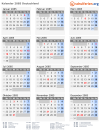 Kalender 2085 mit Ferien und Feiertagen Deutschland
