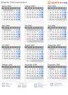 Kalender 2094 mit Ferien und Feiertagen Deutschland