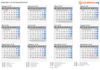 Kalender 2110 mit Ferien und Feiertagen Deutschland