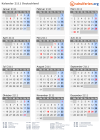 Kalender 2111 mit Ferien und Feiertagen Deutschland
